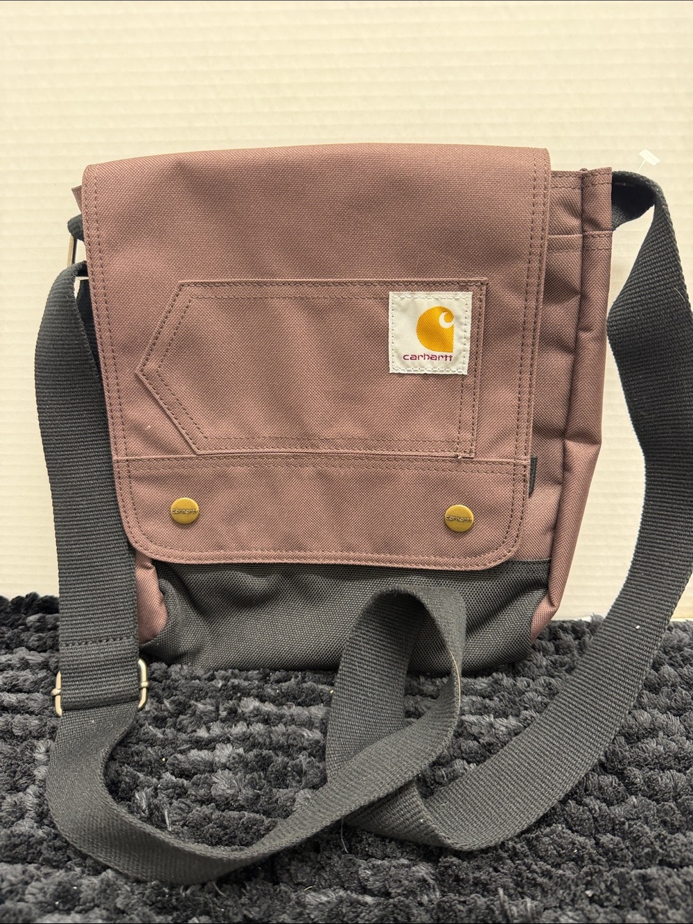 Carhartt Dusty Rose and Black Canvas Messenger Bag for Men